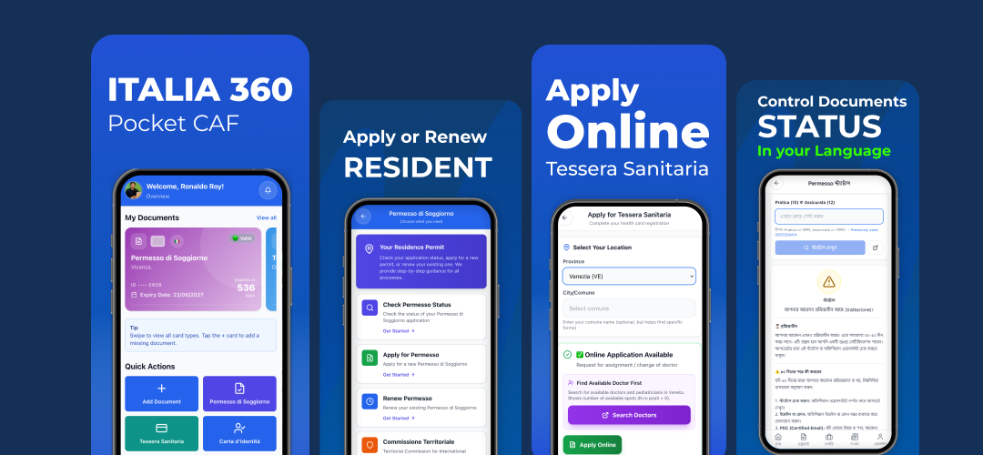 Italia360 Pocket CAF app preview